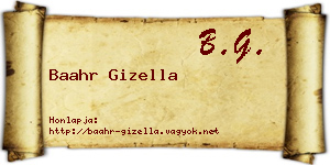 Baahr Gizella névjegykártya